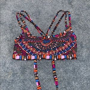Medium multicolored swim top